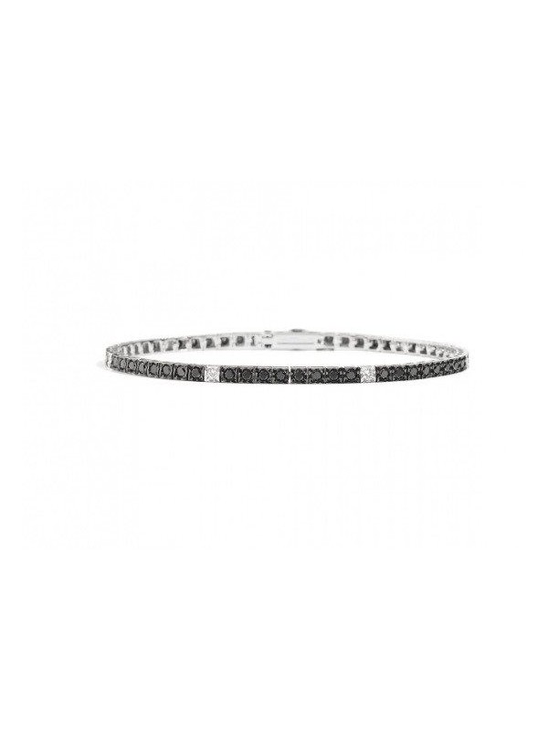 Acquista Bracciale Tennis Recarlo con diamanti neri su Stroppiana.net
