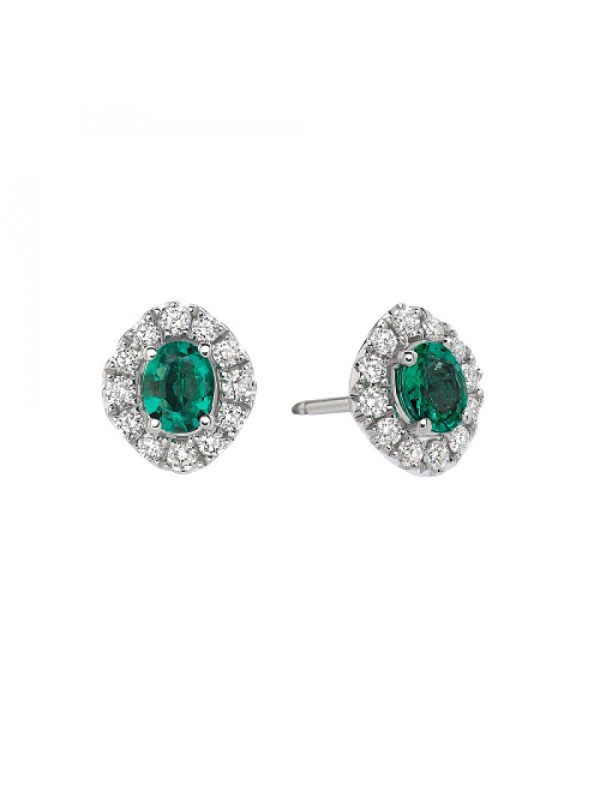 Giorgio Visconti earrings with emeralds and diamonds in outline
