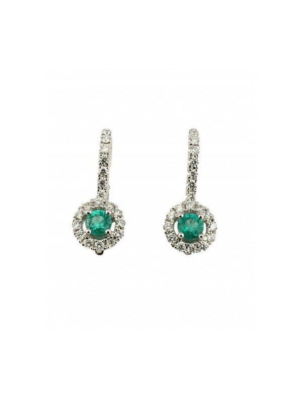 Giorgio Visconti earrings with emeralds and diamonds in outline