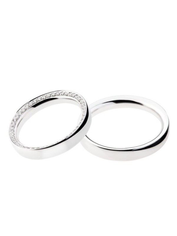 Fedi Nuziali in oro bianco con diamanti ref.2887UB-DB