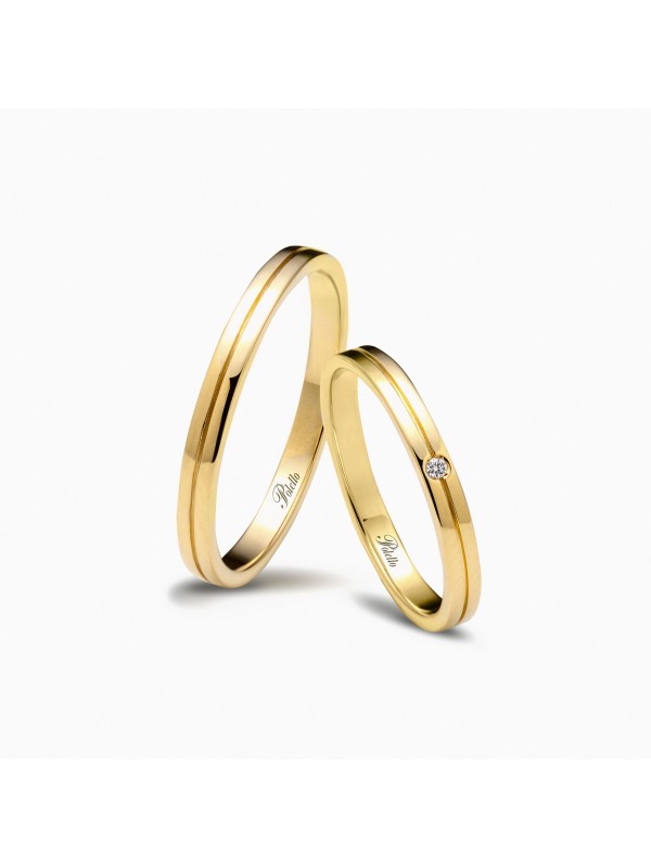Polello Wedding Rings in yellow Gold ref.3365 DG-UG