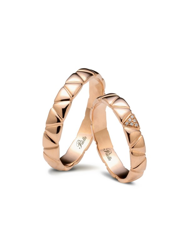 Polello Wedding Rings in rose Gold ref.3404 DR-UR