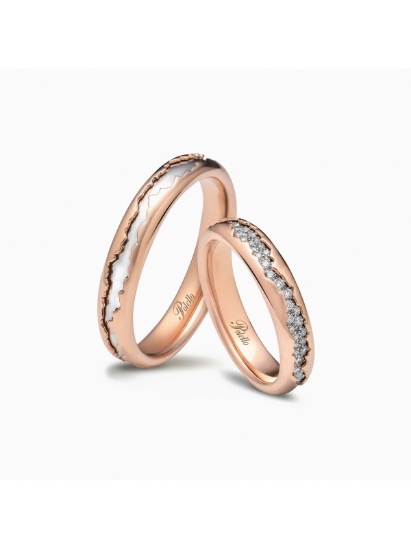 Polello Wedding Rings in rose gold and platinum ref.3402DRPT-URPT