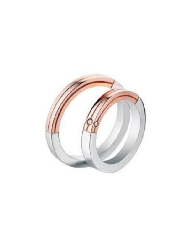 Polello rings in rose and white gold with diamond ref. 2191 UBR/DBR