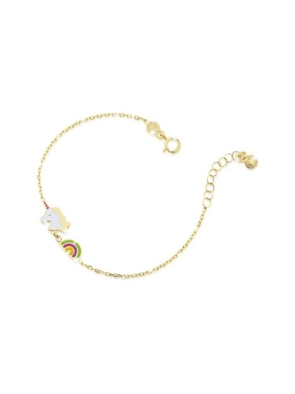 Le Bebé Primegioie bracelet with enameled Unicorn and Rainbow details Le Bebé Primegioie bracelet with enameled Unicorn and Rainbow details