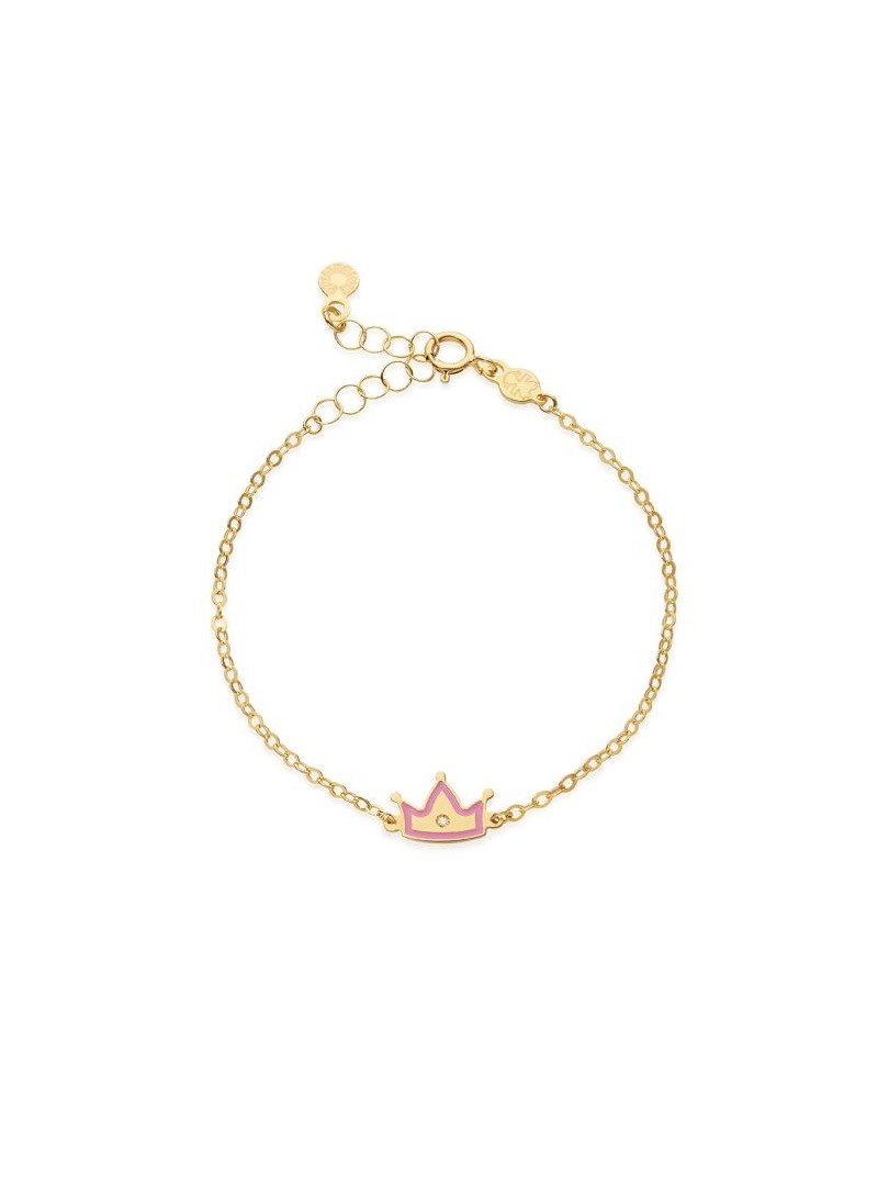 Le Bebé Primegioie bracelet with enameled little crown and diamond