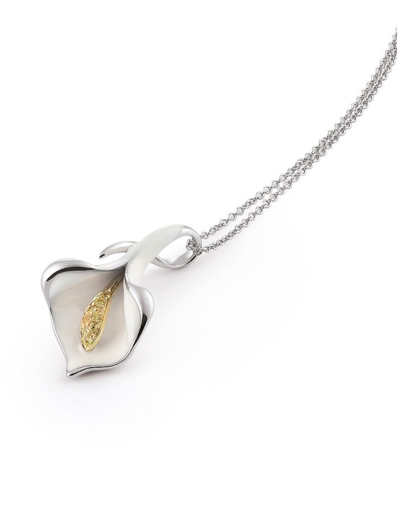 Annamaria Cammilli pendente Calla Melody in oro bianco smaltato