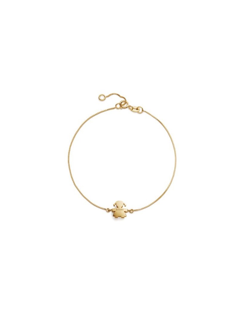 I Tesorini Le Bebé bracelet with baby girl silhouette in 18kt gold