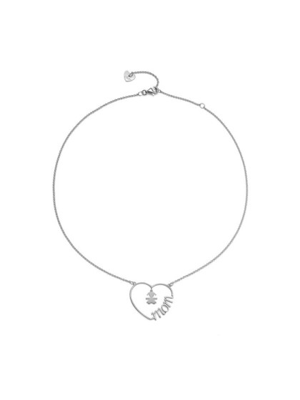 Collana Le Bebé Cuore di Mamma con sagoma bimba in argento