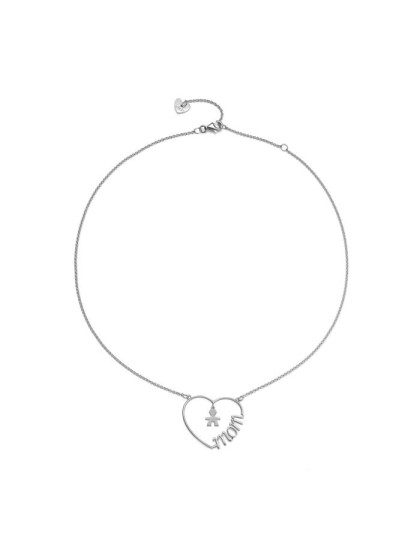 Collana Le Bebé Cuore di Mamma con sagoma bimbo in argento