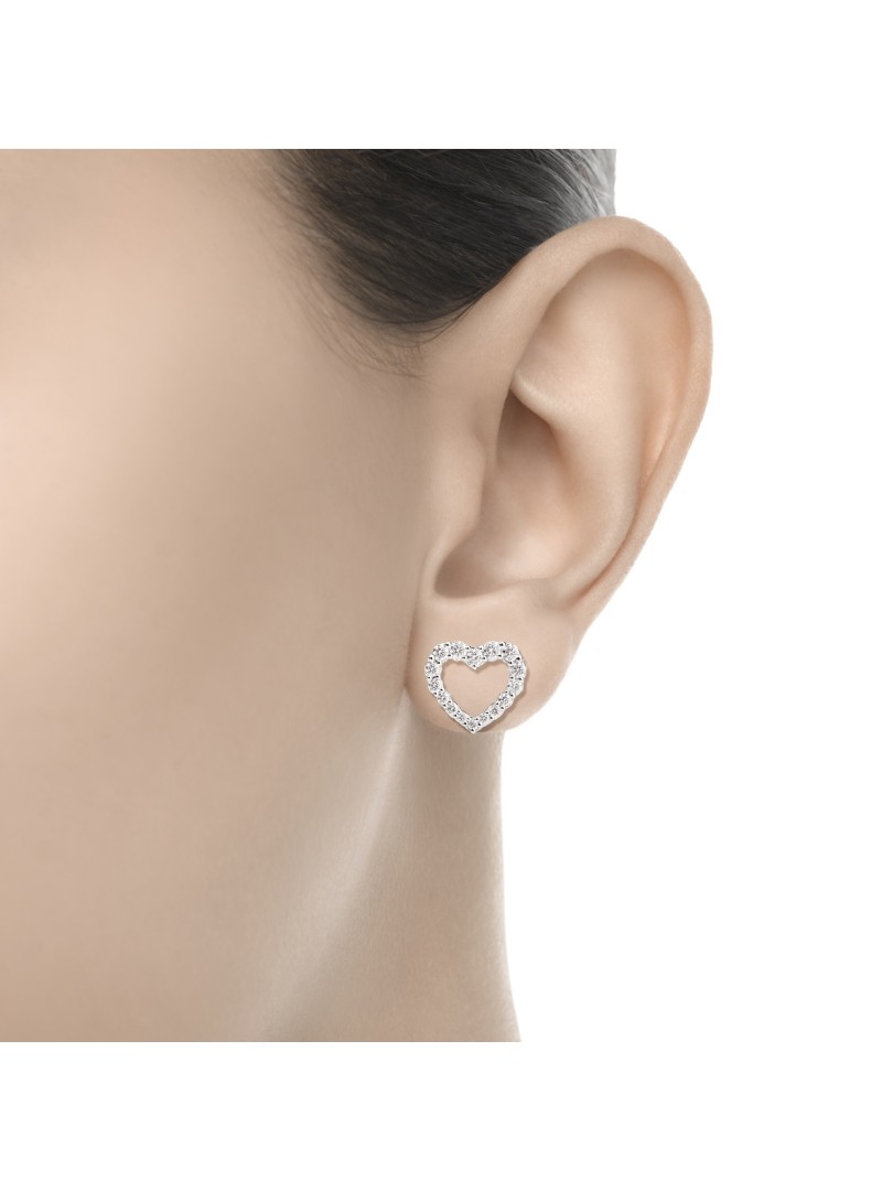 Recarlo heart-shaped earrings with diamonds