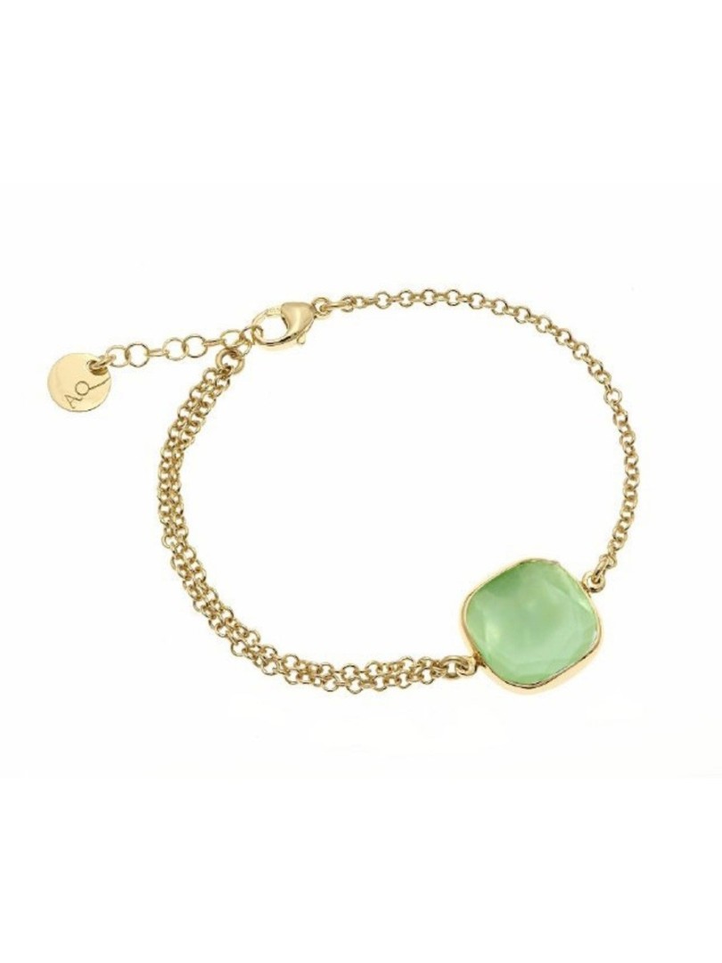 Aquaforte Monopietra bracelet in 925 silver plated with 23kt gold