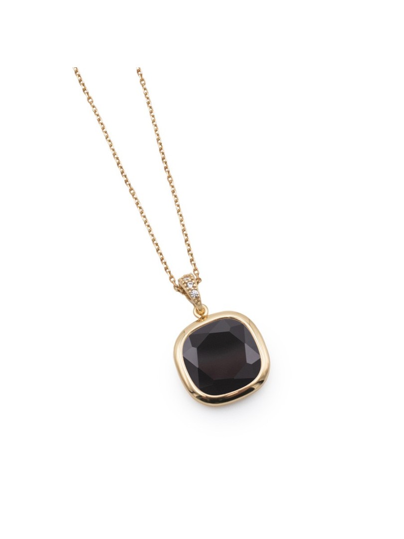 Collana Aquaforte in argento 925 con pendente quadro nero
