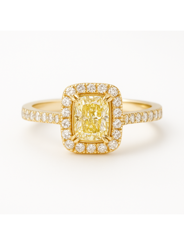 Anello Giorgio Visconti in oro rosa con diamante yellow centrale
