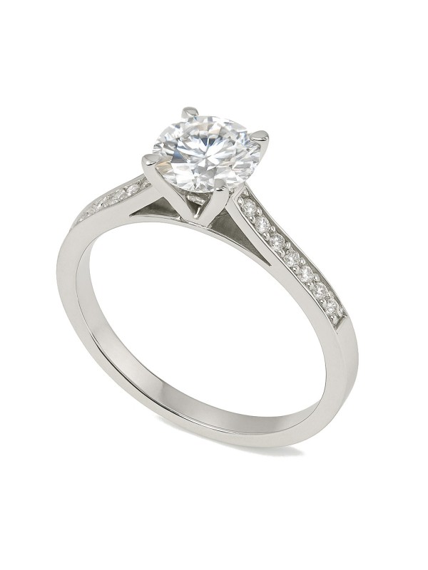 Solitario Valentino in oro bianco 18kt con diamante di 1.12 carati