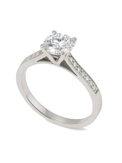 Solitario Valentino in oro bianco 18kt con diamante di 1.12 carati