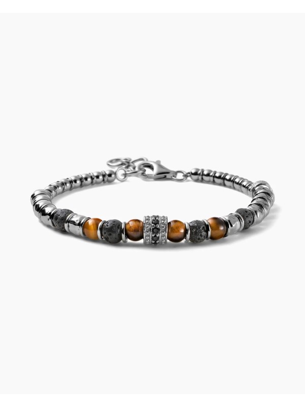 Magrino 925 silver bracelet with natural stones | Stroppiana.net