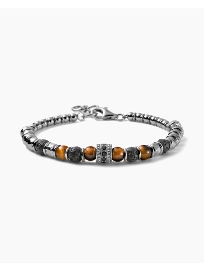 Magrino 925 silver bracelet with natural stones | Stroppiana.net