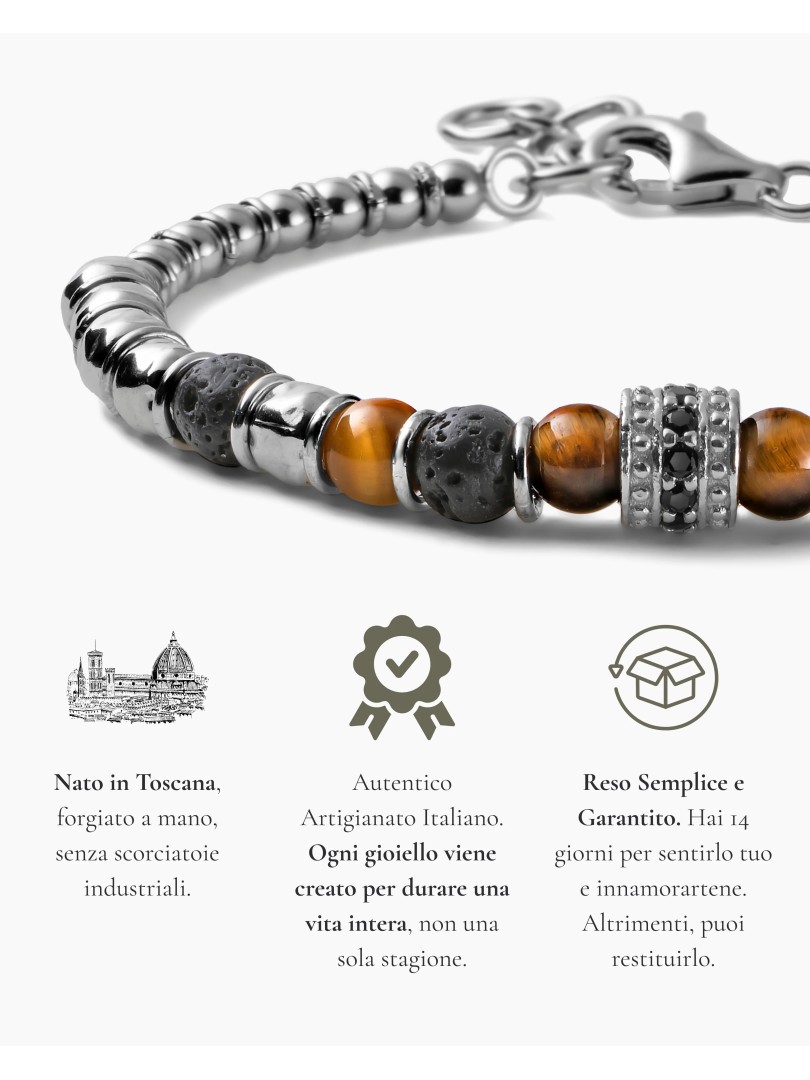 Bracciale in argento 925 con pietre naturali Magrino | Stroppiana.net