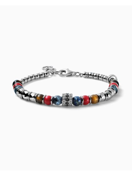 Magrino 925 silver bracelet with natural stones | Stroppiana.net