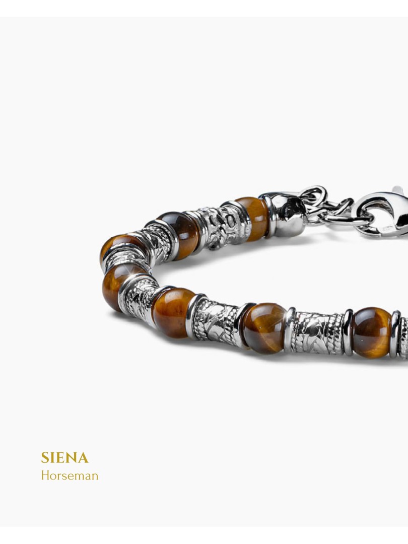 Magrino 925 silver bracelet with natural stones | Stroppiana.net