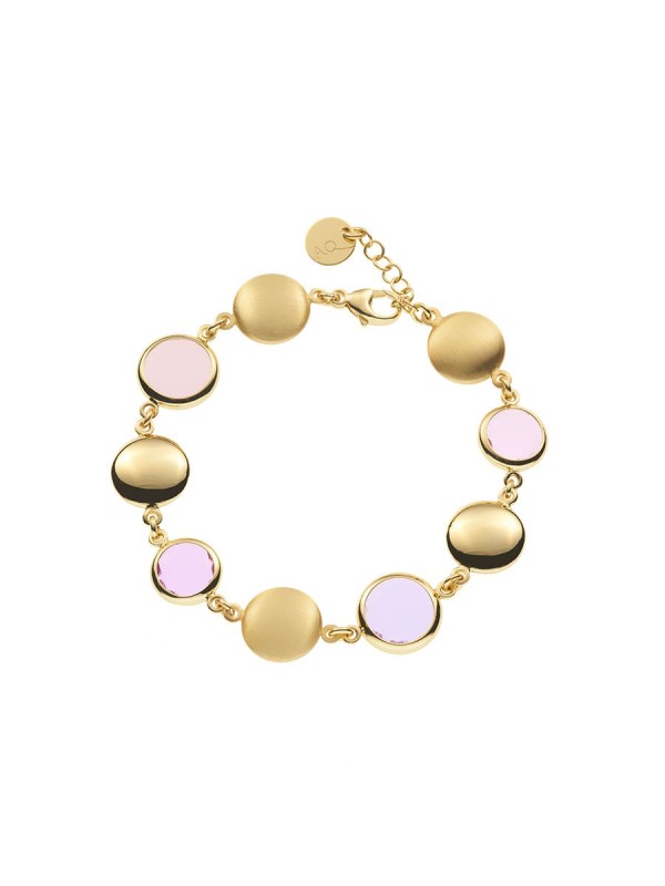 Bracciale Aquaforte Le Chicche con saponette e paste vitree rosa