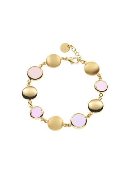 Bracciale Aquaforte Le Chicche con saponette e paste vitree rosa