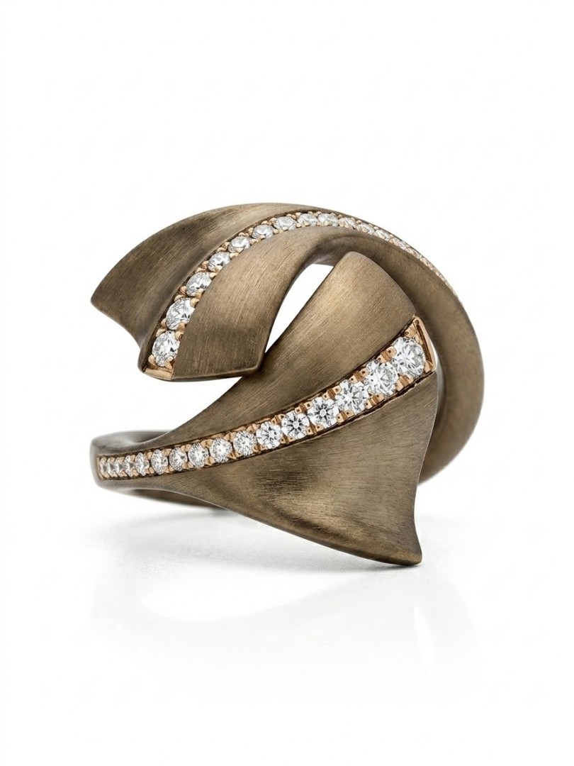 Giorgio Visconti "Like Me" ring in titanium and diamonds, ref. AR17648