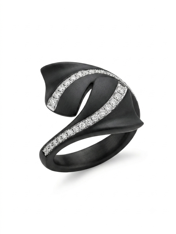 Giorgio Visconti "Like Me" ring in titanium with diamond