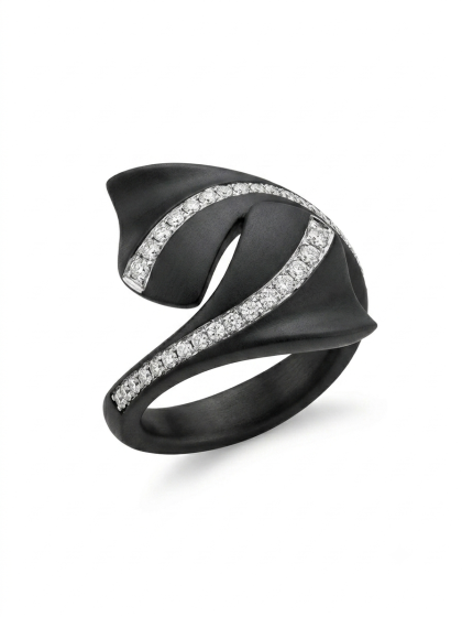 Giorgio Visconti "Like Me" ring in titanium with diamond